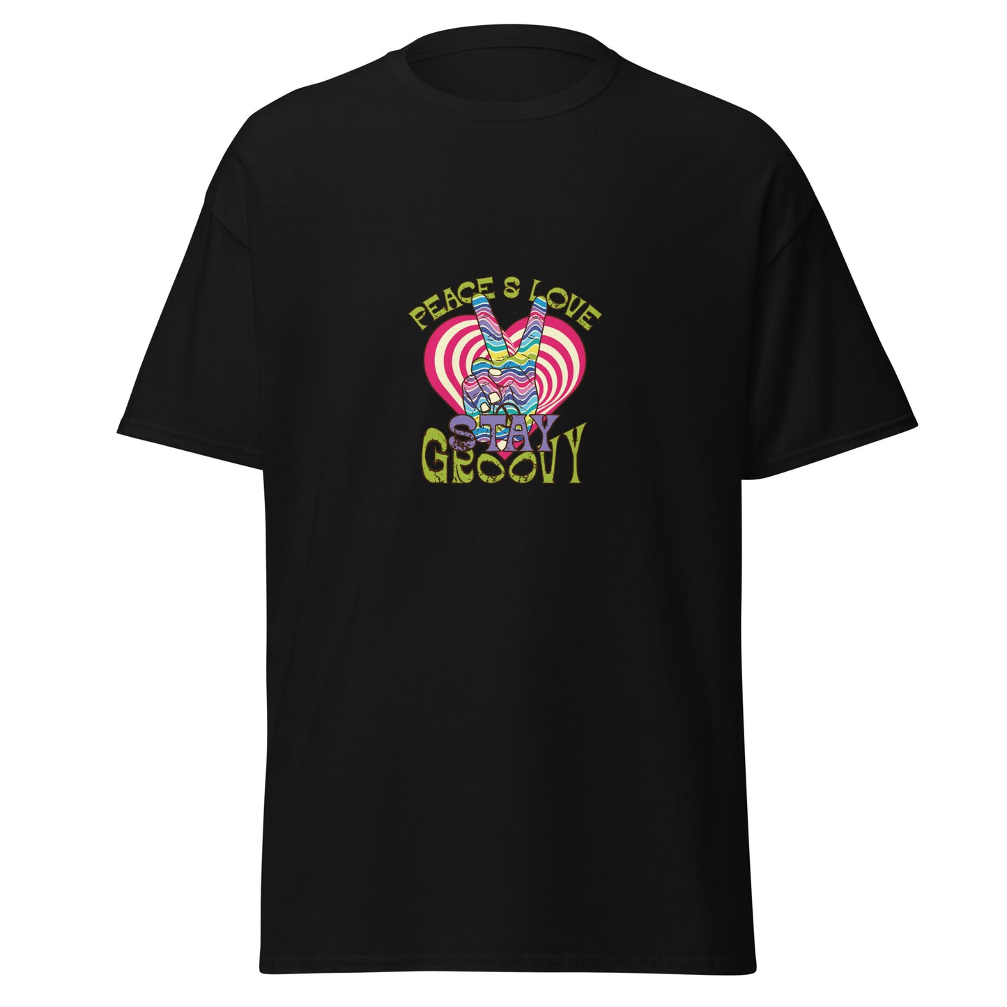 Peace & Love Stay Groovy, Halloween-Design, weiches T-Shirt aus schwerer Baumwolle