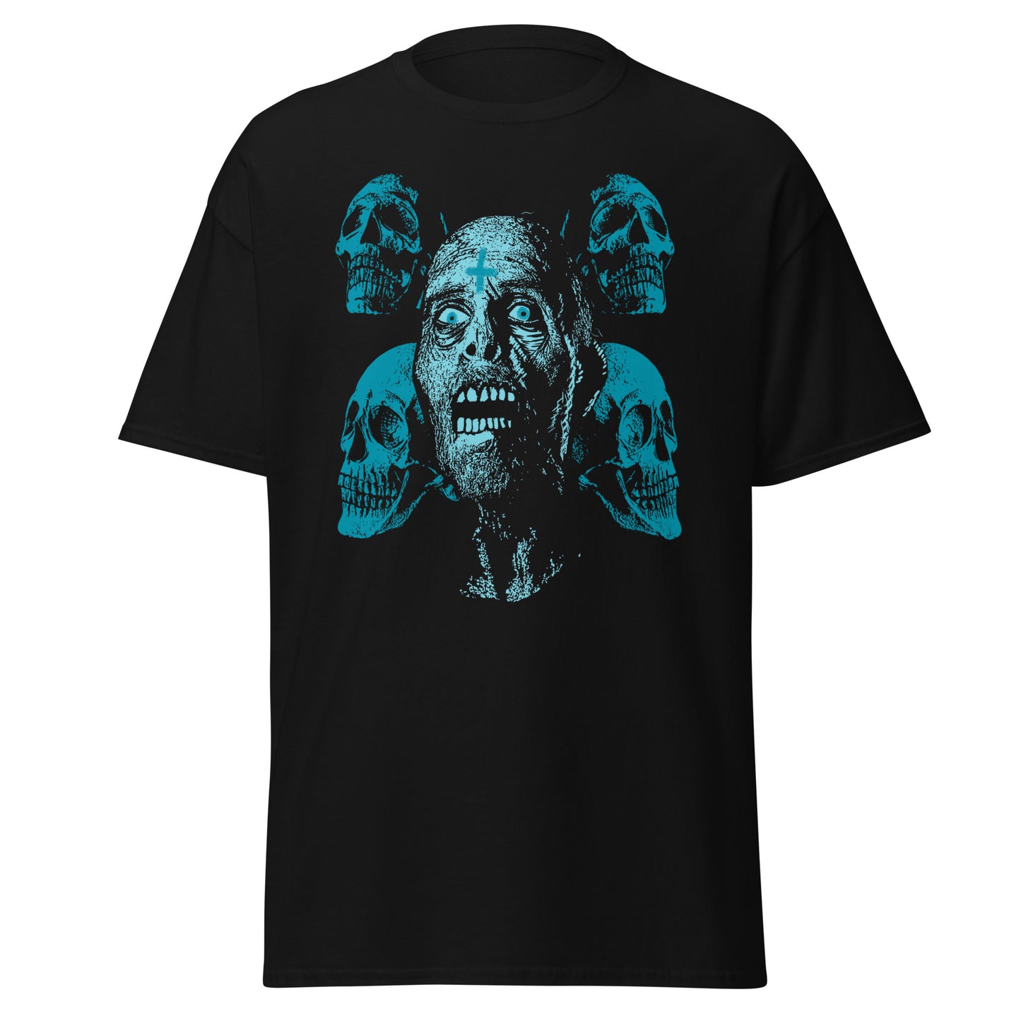 Punkrock & Totenköpfe hässlich, Halloween-Design, weicher Stil, schweres Baumwoll-T-Shirt