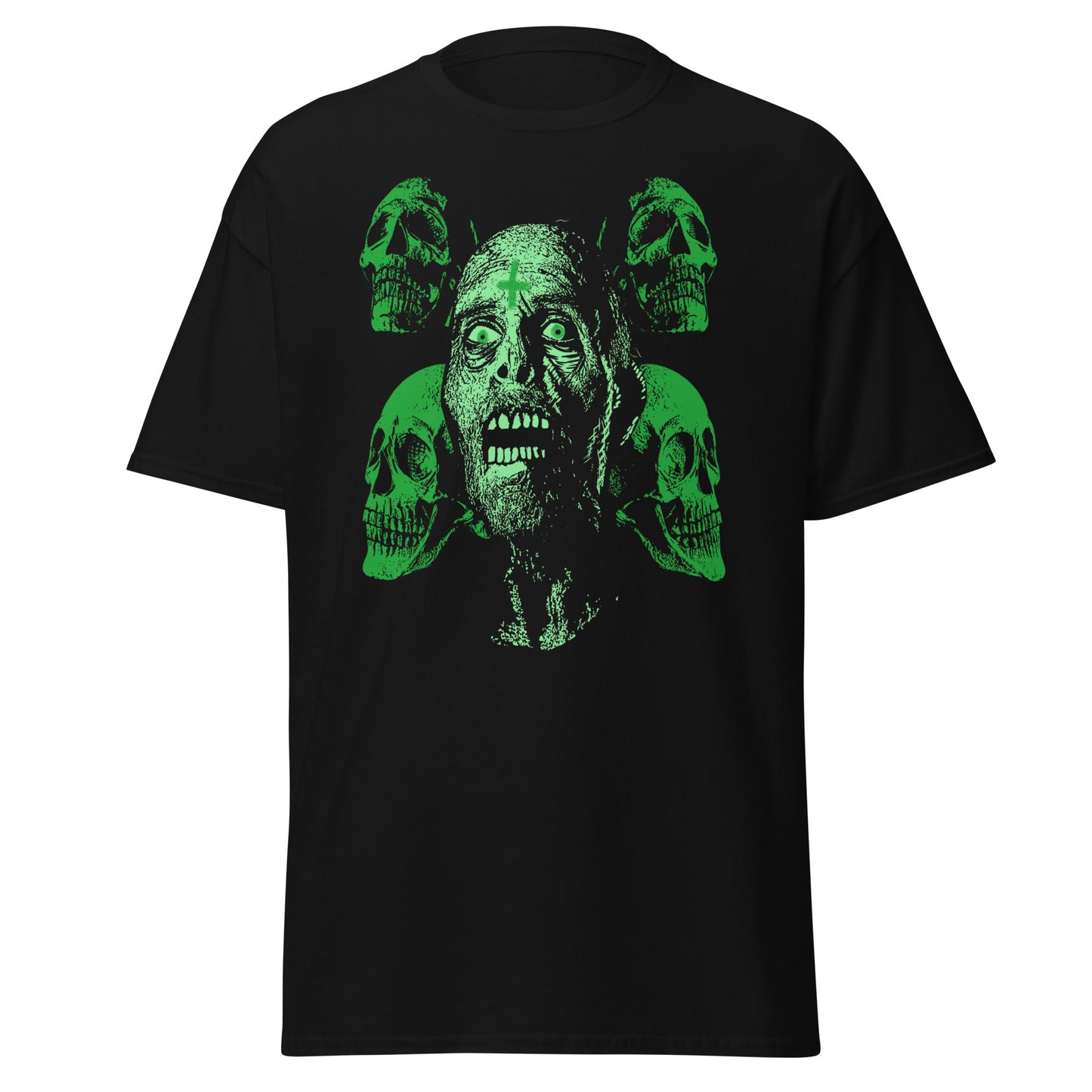 Punkrock & Totenköpfe hässlich, Halloween-Design, weicher Stil, schweres Baumwoll-T-Shirt