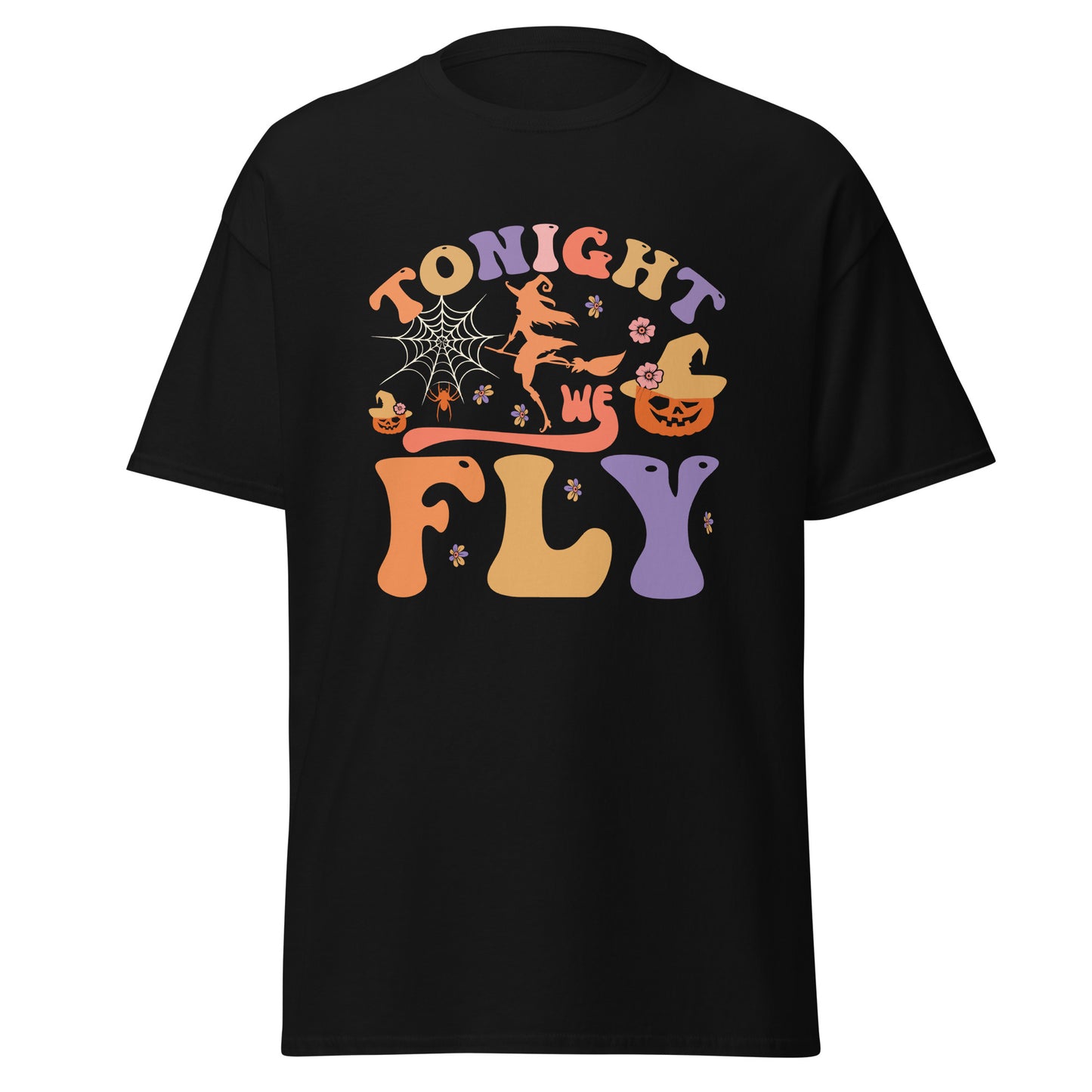 Hexen heute Abend fliegen wir, T-Shirt aus weicher Baumwolle im Halloween-Design
