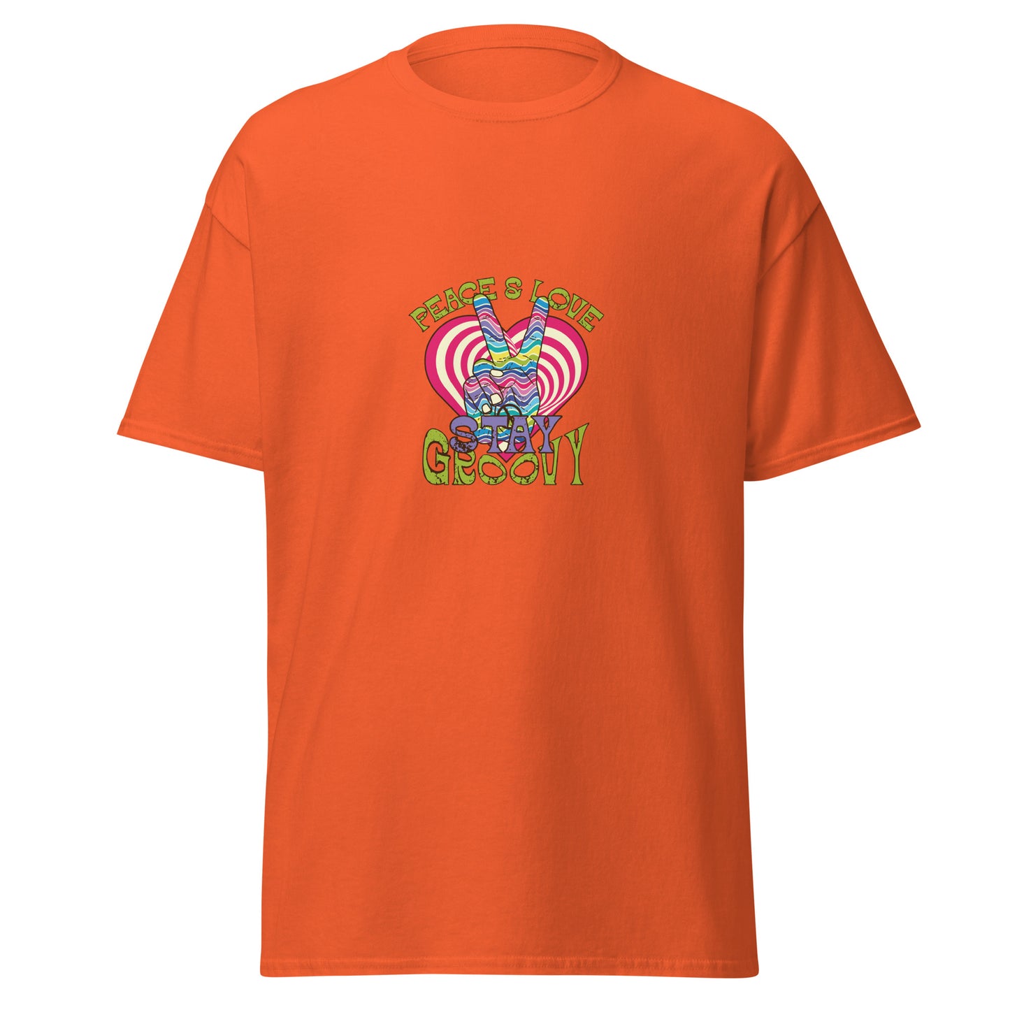 Peace & Love Stay Groovy, Halloween-Design, weiches T-Shirt aus schwerer Baumwolle