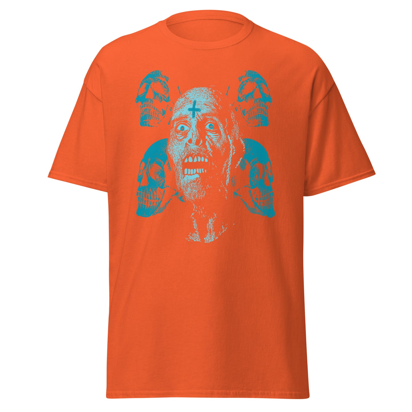 Punkrock & Totenköpfe hässlich, Halloween-Design, weicher Stil, schweres Baumwoll-T-Shirt