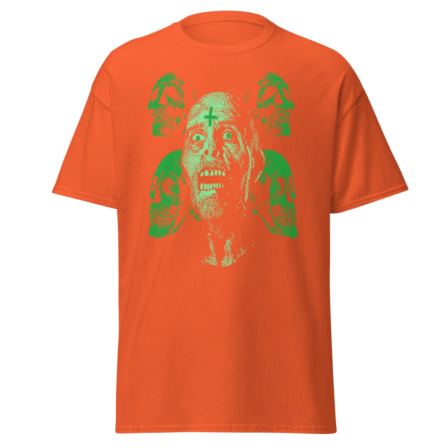 Punkrock & Totenköpfe hässlich, Halloween-Design, weicher Stil, schweres Baumwoll-T-Shirt