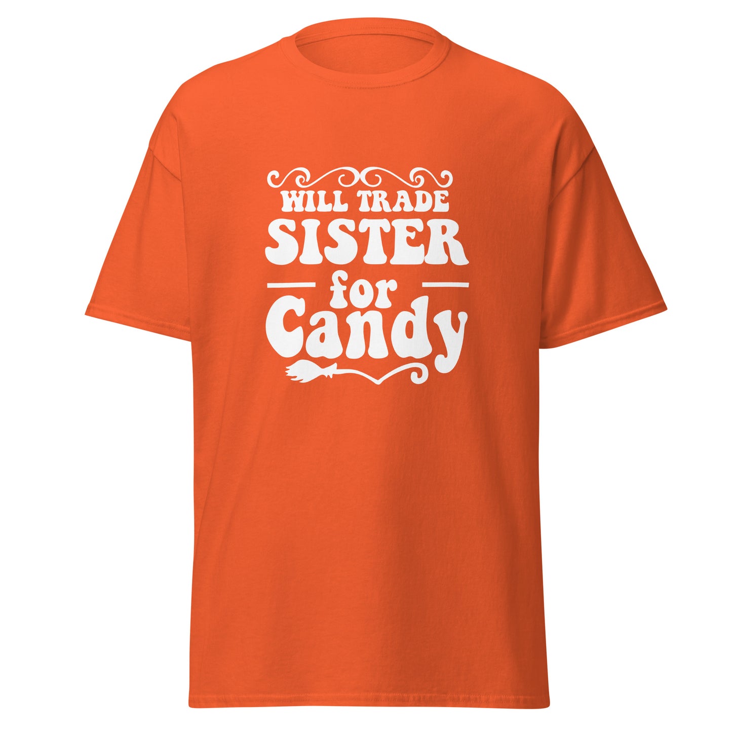 Will Trade Sister For Candy, Halloween-Design, weiches T-Shirt aus schwerer Baumwolle