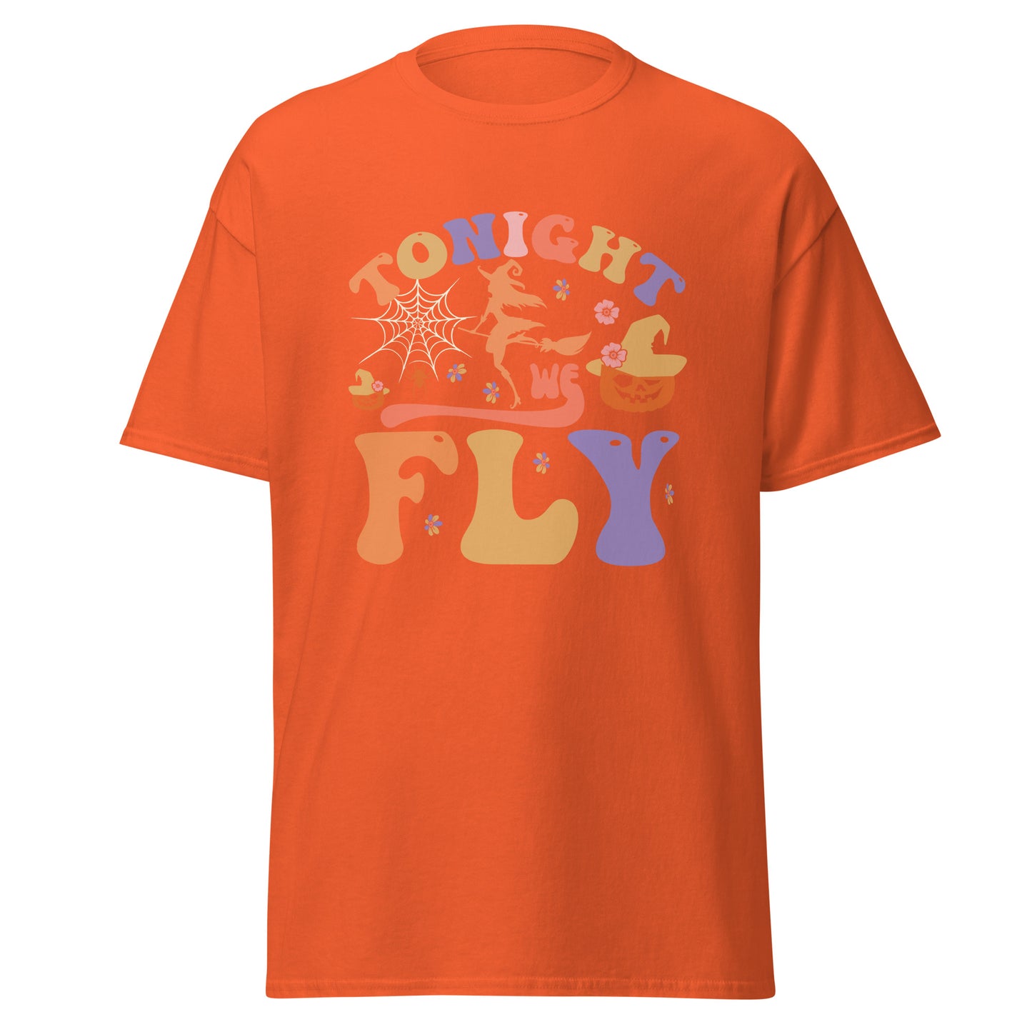 Hexen heute Abend fliegen wir, T-Shirt aus weicher Baumwolle im Halloween-Design
