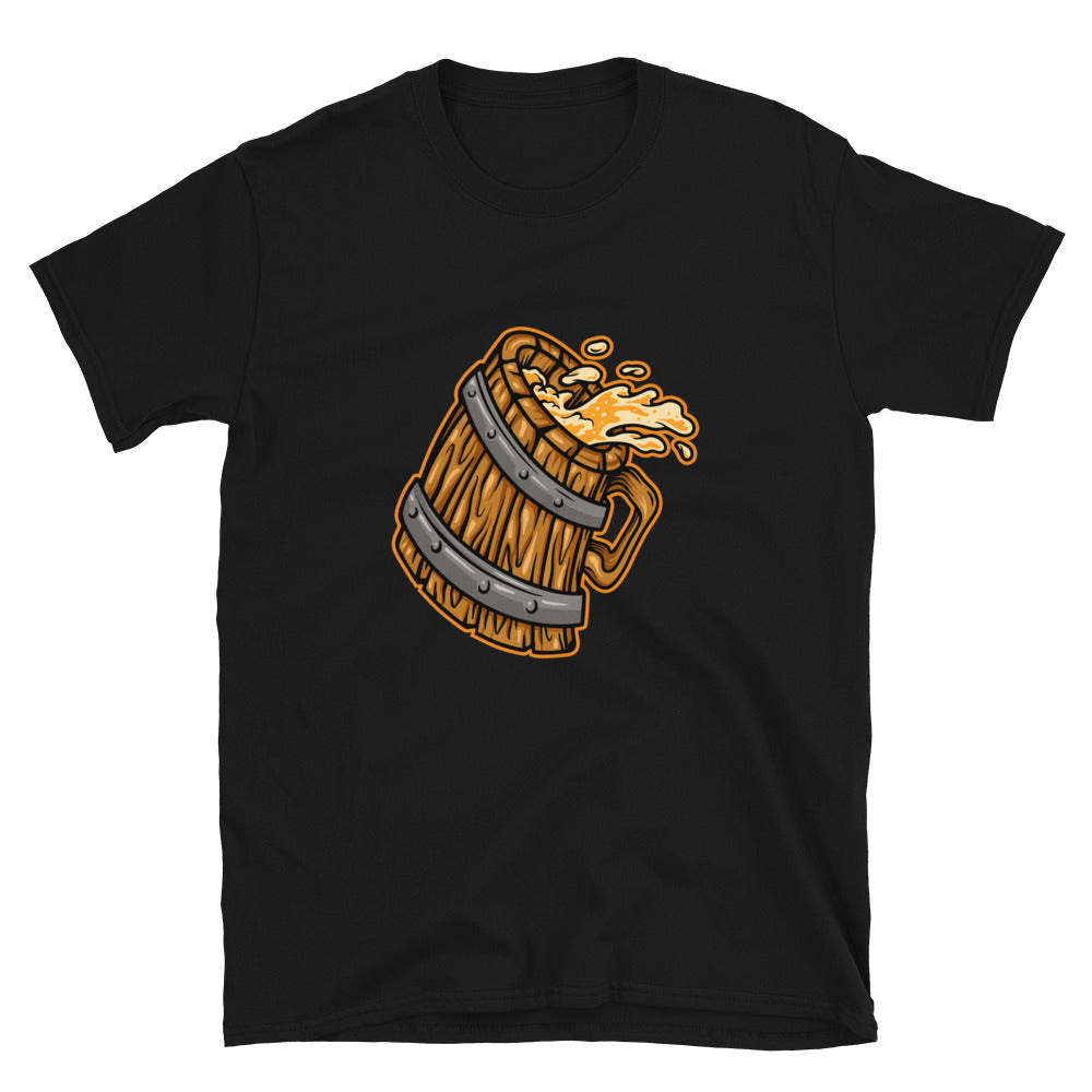 Holz Vintage Glas Bier Fit Unisex Softstyle T-Shirt
