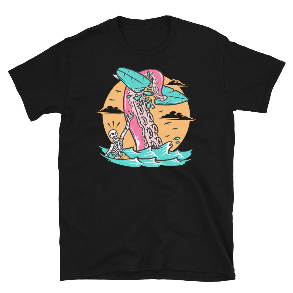 Surfista de ataque de pulpo Fit Camiseta unisex Softstyle