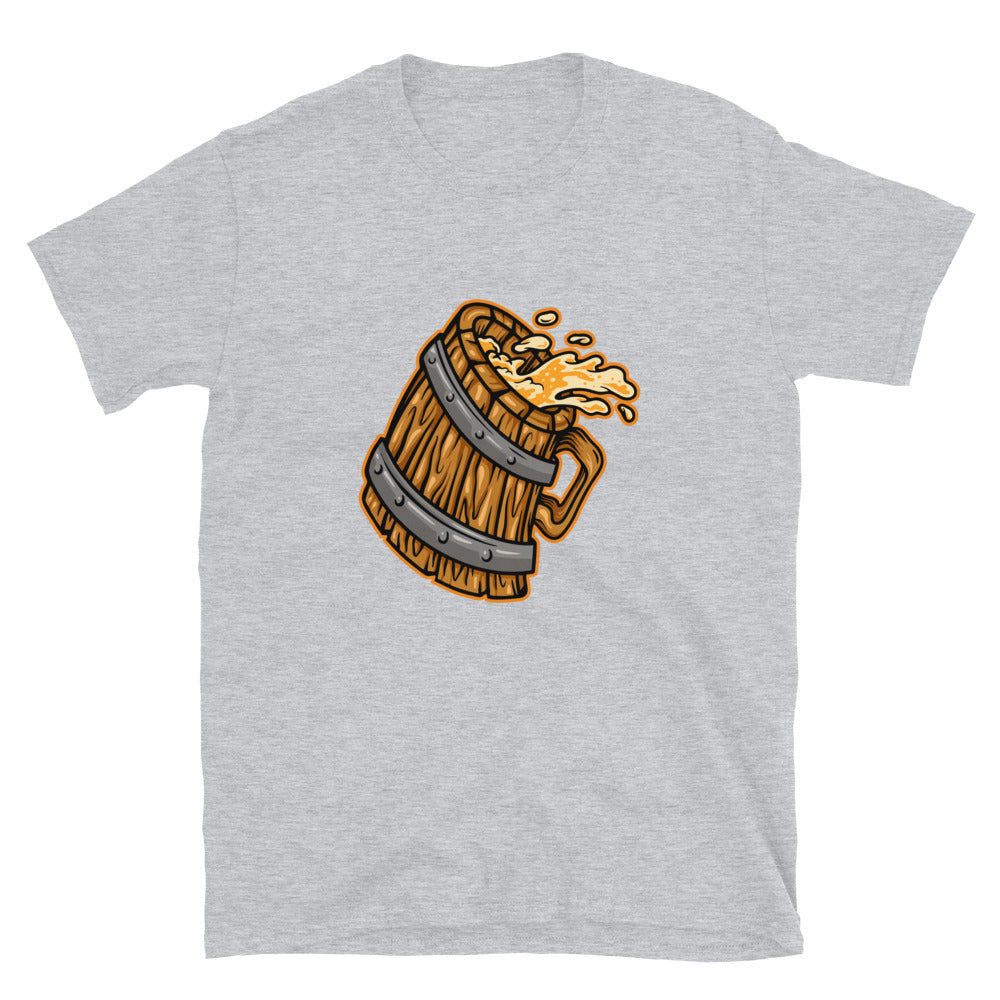 Holz Vintage Glas Bier Fit Unisex Softstyle T-Shirt