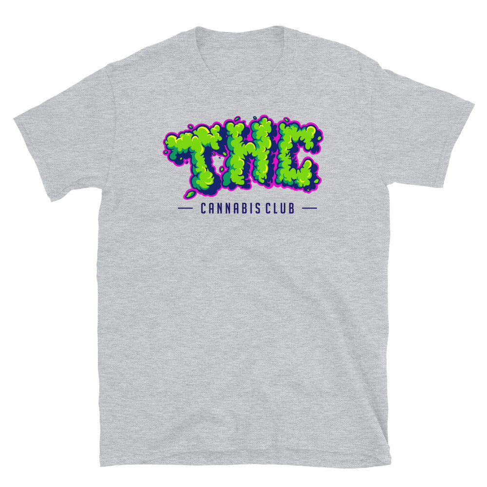 Schriftzug Worte THC Raucheffekt Fit Unisex Softstyle T-Shirt
