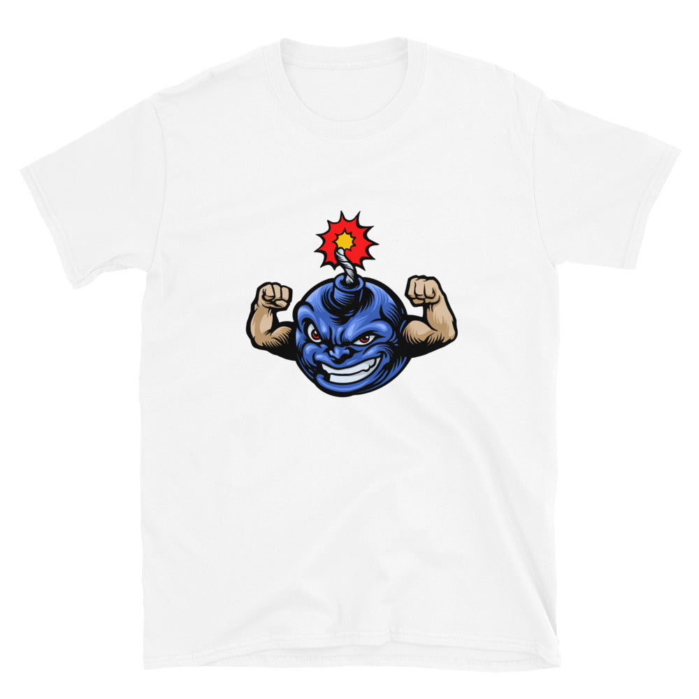 die stärkste Bombe Maskottchen Cartoon-Stil Fit Unisex Softstyle T-Shirt
