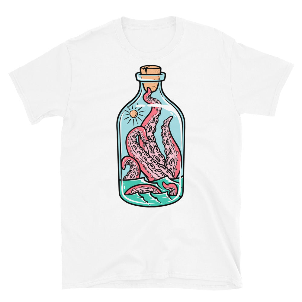 Oktopus in der Flasche Fit Unisex Softstyle T-Shirt