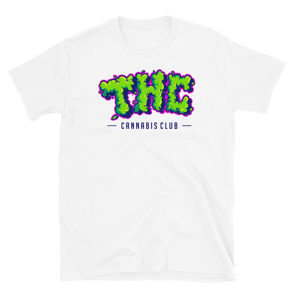 Schriftzug Worte THC Raucheffekt Fit Unisex Softstyle T-Shirt