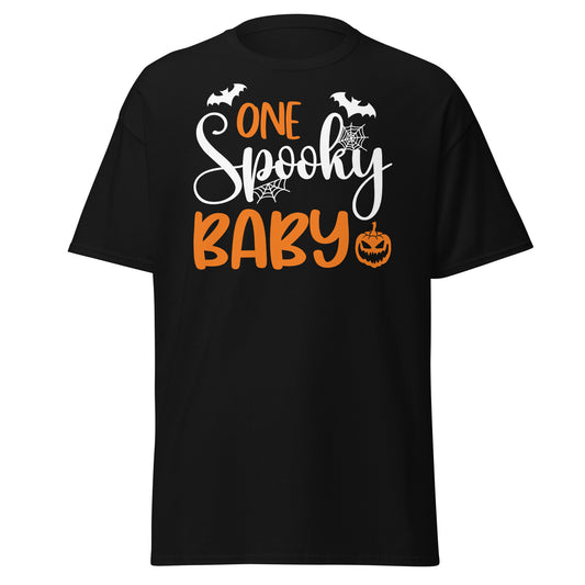 Ein gruseliges Baby, Halloween-Design, weiches T-Shirt aus schwerer Baumwolle