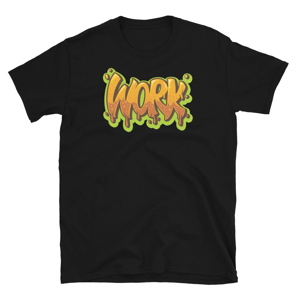 Work Text Hip-Hop-Stil, handgezeichnetes Unisex-Softstyle-T-Shirt