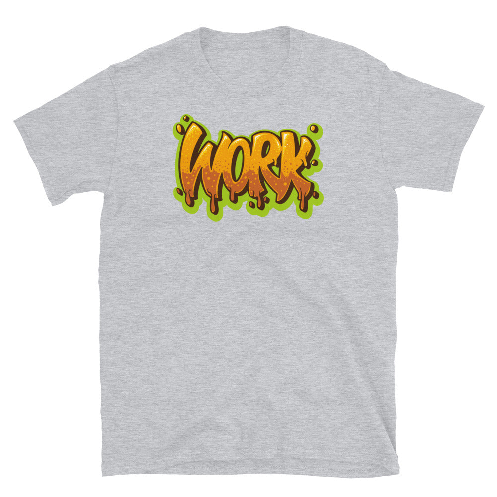 Work Text Hip-Hop-Stil, handgezeichnetes Unisex-Softstyle-T-Shirt