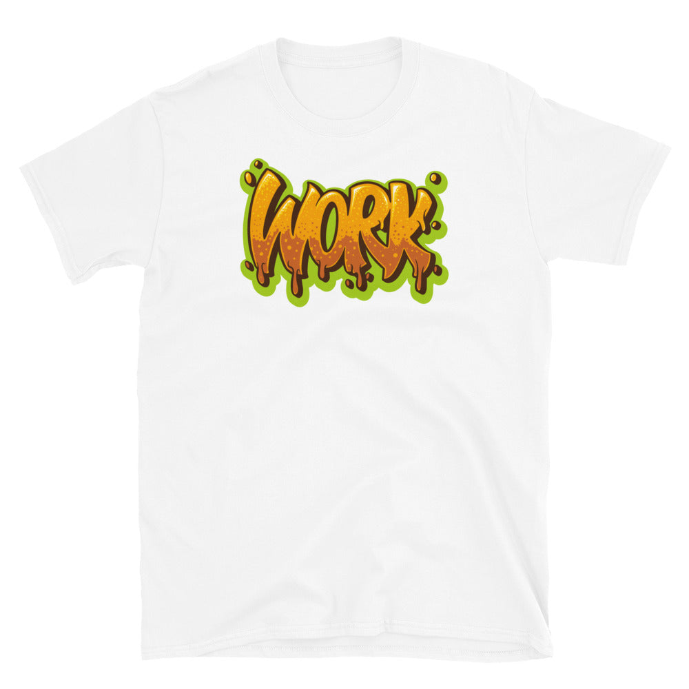 Work Text Hip-Hop-Stil, handgezeichnetes Unisex-Softstyle-T-Shirt