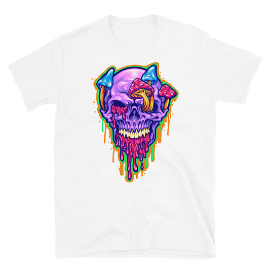 Magic Trippy Skull Mushroom Psychedelic Fit Unisex Softstyle T-Shirt