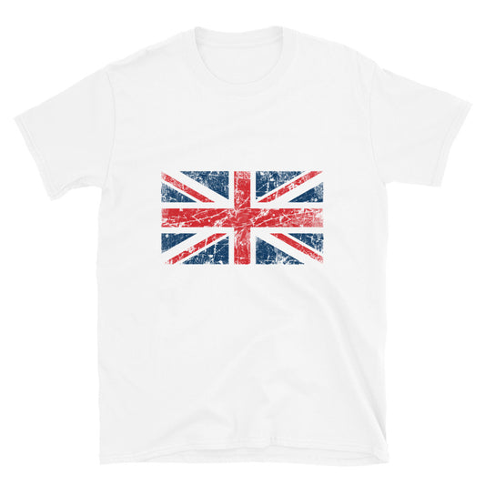 Unisex-Softstyle-T-Shirt mit UK-Flagge, Grunge-Passform